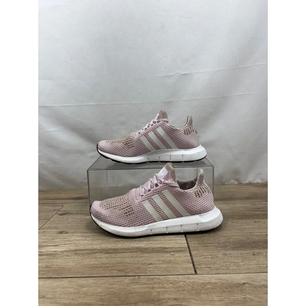 Adidas Swift Run Knit Sneakers Casual Athletic Shoes Pink White Women's